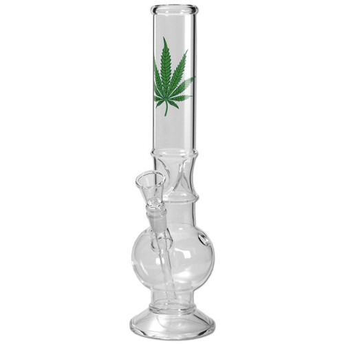 Glass bong Ice 'hemp leaf'