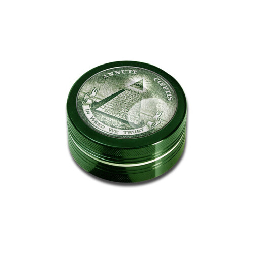 Black Leaf' grinder 2 pcs. 'In Weed We Trust'