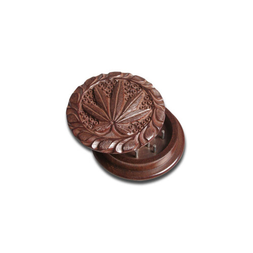 Rosewood grinder 'Leaf' 2 pcs. carved