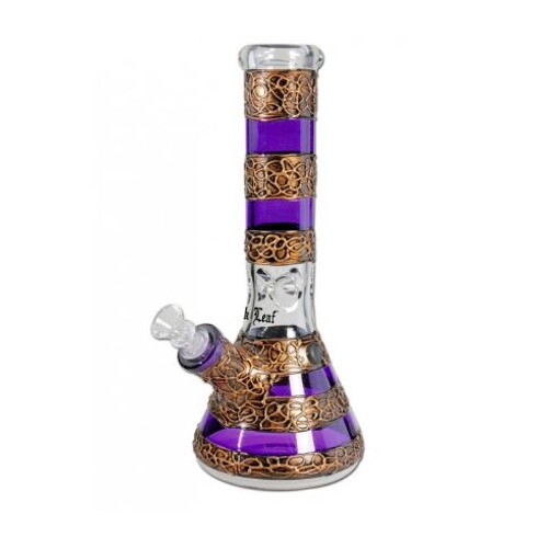 Black Leaf Steam Stripes Pimp Ice Bong Purple