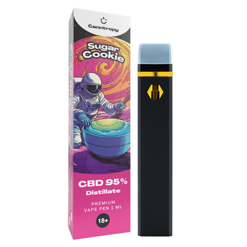 Canntropy CBD Disposable Vape Pen Sugar Cookie, CBD 95 %, 1 ml