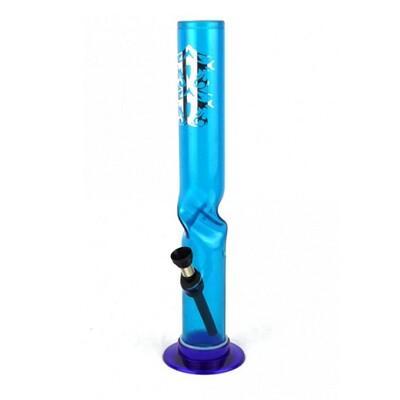 Acrylic ice bong with tattoo style 31cm Blue